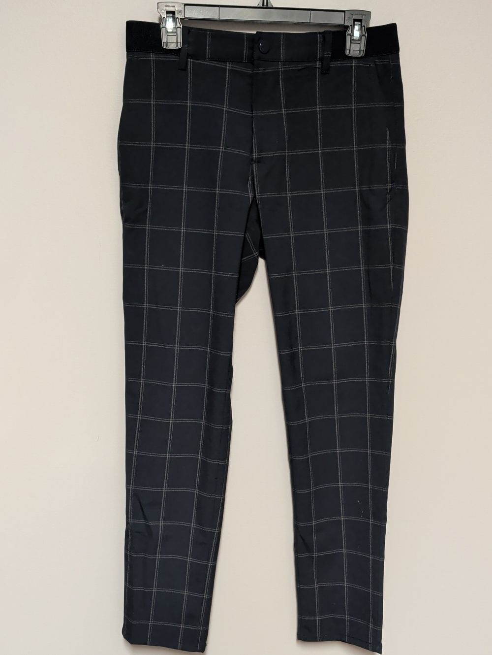 Zara Black Windowpane Skinny Pants